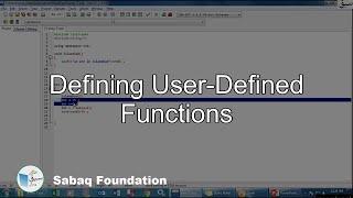 defining user-defined functions, Computer Science Lecture | Sabaq.pk