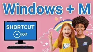 Windows + M is used to minimize all opened window shortcut key