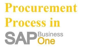 Procurement Process in SAP Business one 10.0