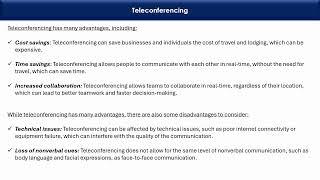 Teleconferencing & Video Conferencing Technologies