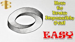 How to Draw a Simple Optical Illusion - The Impossible Oval - 3d Drawing - imkansız oval çizimi