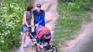 ▶ Very Drunk Mother with Child buggy