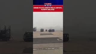 Watch Dense Fog Envelops Delhi | Zero Visibility At IGI Airport, Flights Delayed #shorts