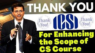 Thanku ICSI for enhancing the scope of CS course