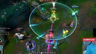 T1 Gumayusi Jinx Kiting (Quadrakill)