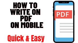HOW TO WRITE ON PDF ON MOBILE,HOW TO WRITE ON PDF ON IPHONE/ANDROID