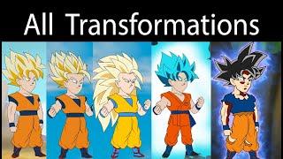 All of Goku's Transformations/ Todas as Transformações do goku