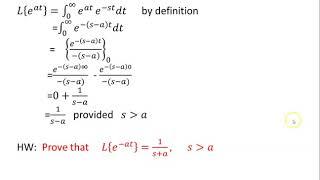 Laplace transform of elementary functions