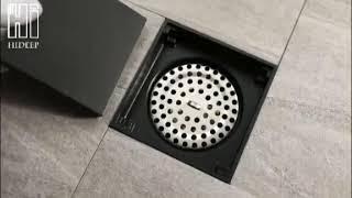 Smart floor drain tile insert brass black matte