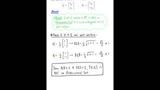 Orthonormal Sets of Vectors (Example)