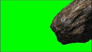 Asteroid fly by green screen - free use