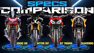 Kawasaki Z900 SE ️ Yamaha MT09 SP ️ Triumph Street Triple 765RS ️ KTM Duke 390 | Specs Battle 