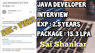 Java Interview Questions And Answers | 2 years Experienced | Selected | 15.3 Lpa Salary