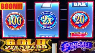 My BIGGEST win yet on DIAMOND REELS! GOLD STANDARD JACKPOTS + Double Double Gold + PINBALL slot play