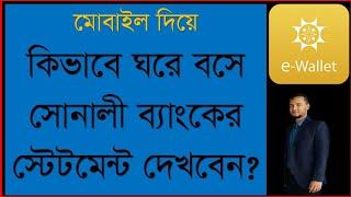 সোনালী ই-ওয়ালেট দিয়ে ব্যাংক স্টেটমেন্ট দেখা | Bank statement check by Sonali e-wallet.