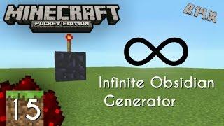 Minecraft PE RedStone : infinite Obsidian Generator  (15)