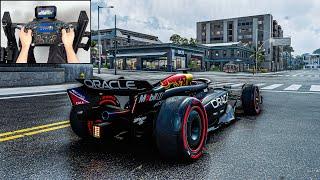 Red Bull F1 Driving On Streets | The Crew Motorfest | Steering Wheel Gameplay