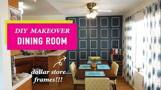 Renter-Friendly Dining Room Makeover | Easy Dollar Store Accent Wall