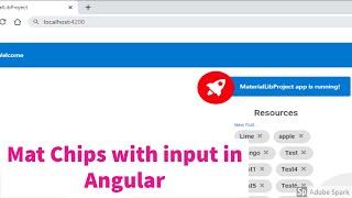 Mat Chips with input in Angular