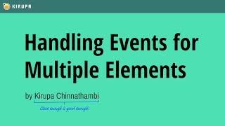 Handling Events for Multiple Elements