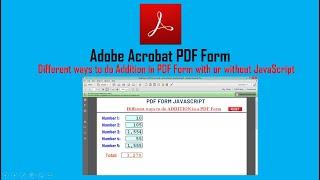 Addition in PDF Form for beginners with or without JavaScript | Adobe Acrobat PDF Form Calculation