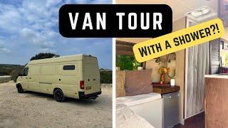 VAN TOUR! With a SHOWER?! | VW LT35 LWB Campervan Conversion