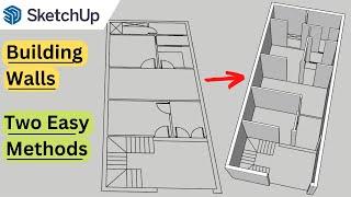 How To Create Walls in Sketchup | Drawing Walls in Sketchup | Easy Ways