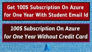 Azure Subscription Without Credit Card | Azure Student Subscription |Azure Trial Without Credit Card