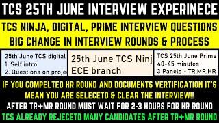 TCS Big Changes in Interview Process & Rounds | TCS 25 June Ninja Digital Prime Interview Experience