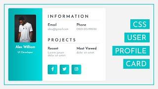 How to create the User Profile Card Using HTML and CSS