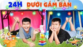 Thử Thách 24h Sống Dưới Gầm Bàn ️ Min Min TV Minh Khoa