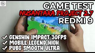 Game Test Custom Rom NUSANTARA PROJECT 2.7 Redmi 9 | PUBG - Mobile Legend - Genshin Impact