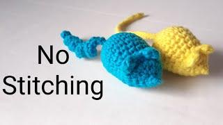 How To Make A Easy Crochet Mouse! NO STITCHING, Cat Toy #crochetwithcotton