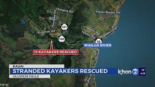 13 stranded kayakers rescued by Kauai firefighters on Wailua River