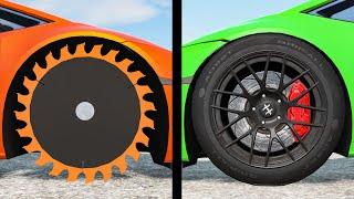 Saw Wheel vs Round Wheel - Beamng drivе