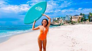 BIKINIS + WORLD CHAMPION SKIMBOARDER IN LAGUNA CALIFORNIA  (ON A SOFT-SKIM BOARD!!)