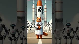 Fluffy's Paws to Mars: The Cat Who Reached the Red Planet GINGER CAT   #kitten #cat #cute #aicat V1