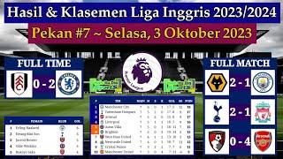 Hasil Liga Inggris Tadi Malam - Fulham vs Chelsea - Klasemen EPL 2023/2024 Pekan ke 7