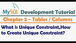 What is Unique Constraint in MySQL | How to Create Unique Constraint | MySQL Tutorial for Developers