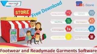 Free Download Garments & Footwear Shop GST Ready ERP Software 4 Barcode Based Billing. @vinayerp