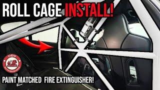 F80 M3 roll cage install | OEM Fire Extinguisher