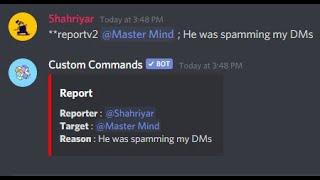 How to make a report command using custom commands bot