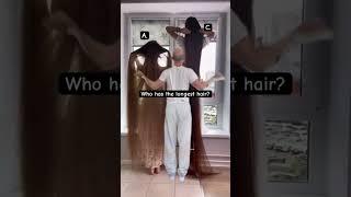 Who has the longest hair? #hair #longhair #funny #youtubeshorts #shorts #viralvideo #bald