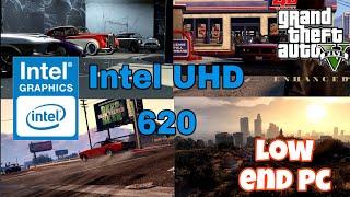 GTA V Enhanced Edition FPS Test  | Intel UHD 620 | i5-8350U | 12GB RAM | No Graphics Card!