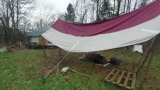 Yurty Roundhouse after the storm .