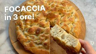 FOCACCIA pronta in 3 ore, sofficissima.