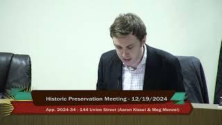 Montclair Historical Preservation Commission Meeting - December 19, 2024