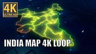 INDIA MAP 4K LOOP - The Most Amazing Map EVER! free stock footage.