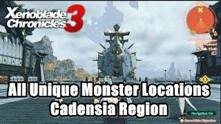 Xenoblade Chronicles 3 All Unique Monster Locations - Cadensia Region