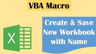 Excel VBA Create New Workbook and Name it (In Hindi)